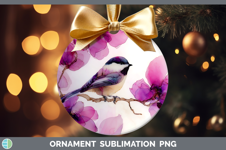 Chickadee Best Sellers 01 Alcohol Ink Ornament Sublimation D