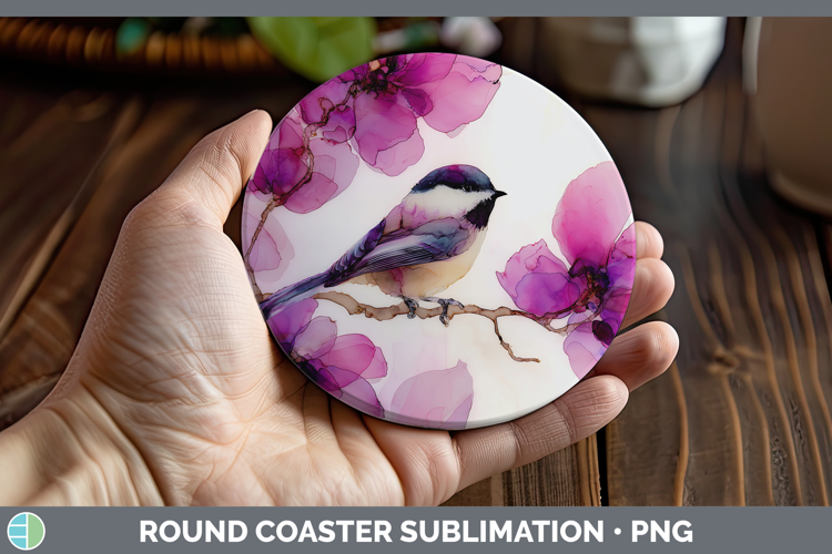 Chickadee Best Sellers 01 Alcohol Ink Round Coaster Sublimat