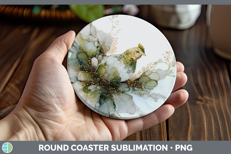 Chicken Best Sellers 01 Alcohol Ink Round Coaster Sublimatio