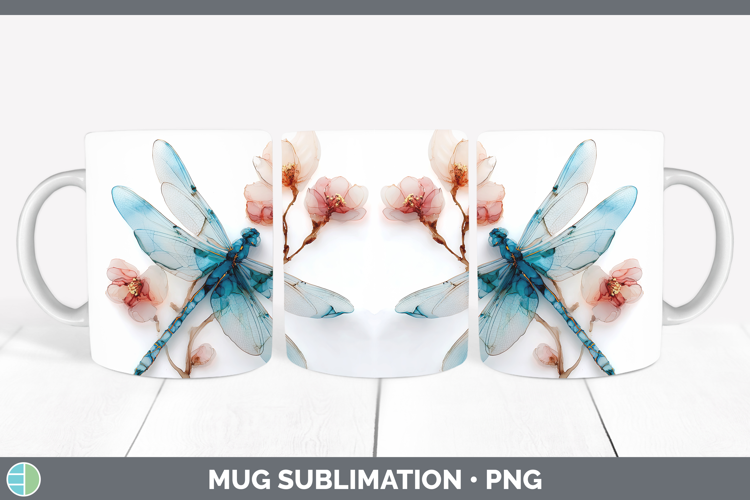 Dragonfly Best Sellers 01 Alcohol Ink Mug Wrap Sublimation D