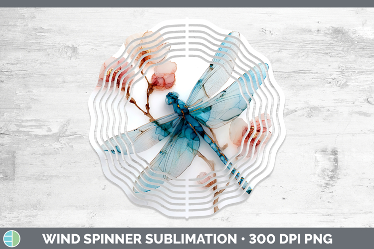 Dragonfly Best Sellers 01 Alcohol Ink Wind Spinner Sublimati