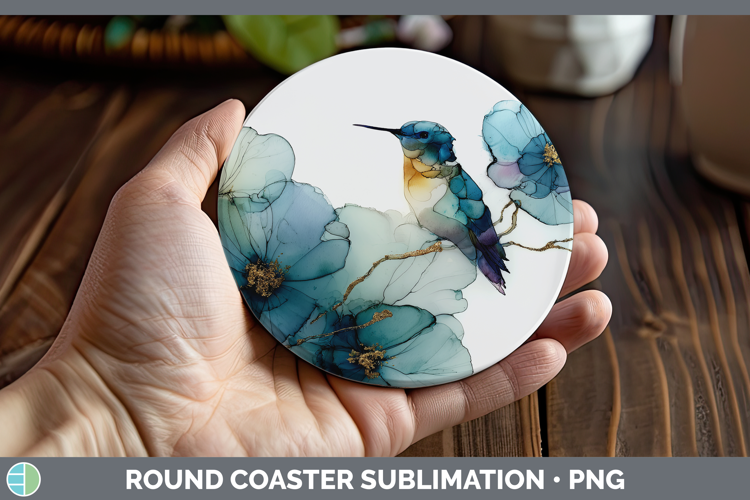 Hummingbird Best Sellers 01 Alcohol Ink Round Coaster Sublim