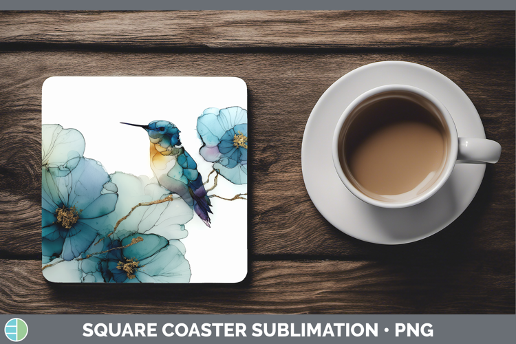 Hummingbird Best Sellers 01 Alcohol Ink Square Coaster Subli