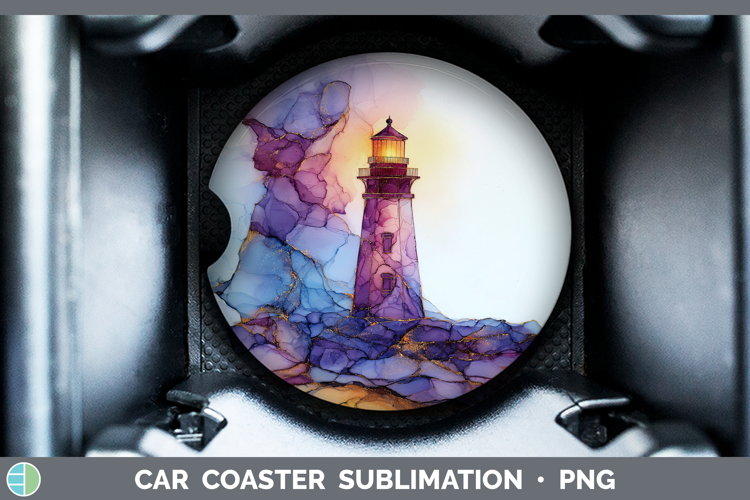 Lighthouse Best Sellers 01 Alcohol Ink Car Coaster Sublimati