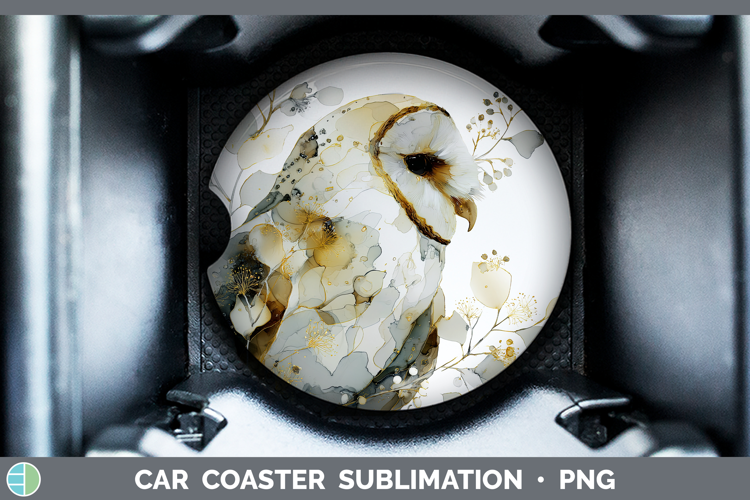 Owl Best Sellers 01 Alcohol Ink Car Coaster Sublimation Desi