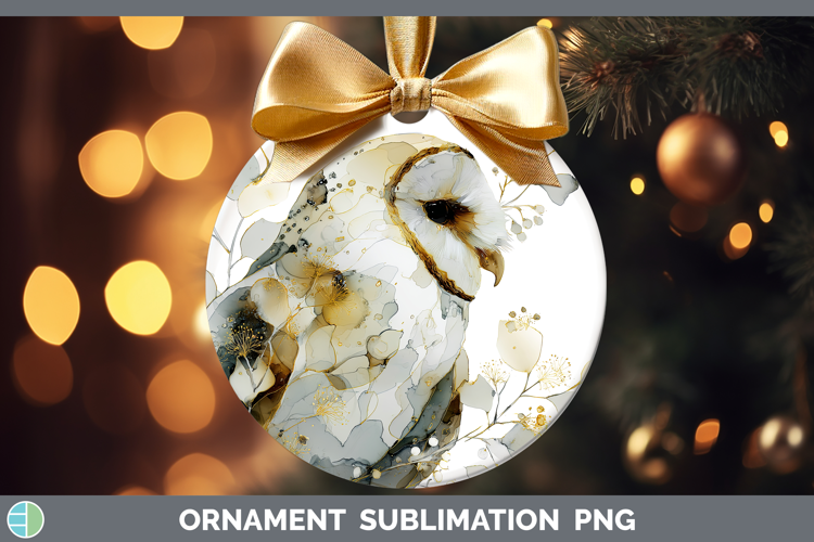Owl Best Sellers 01 Alcohol Ink Ornament Sublimation Design