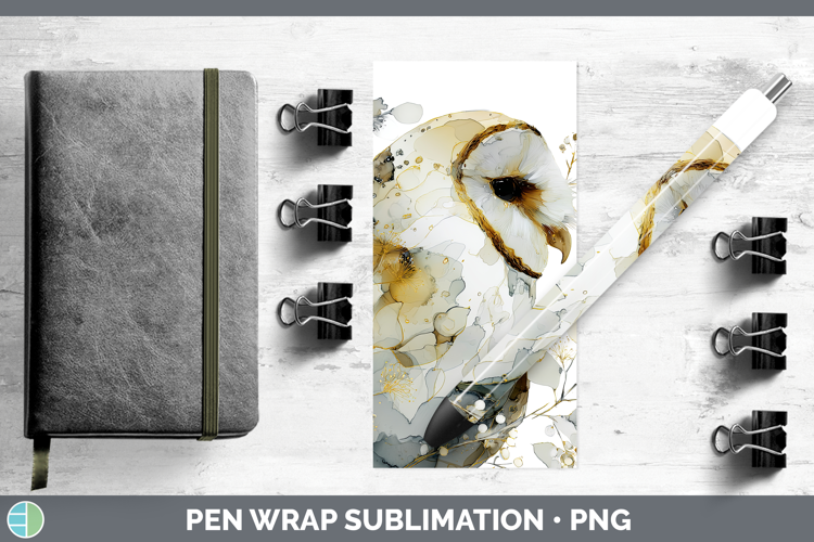 Owl Best Sellers 01 Alcohol Ink Pen Wrap Sublimation Design