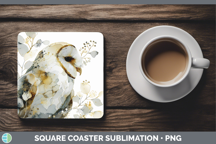 Owl Best Sellers 01 Alcohol Ink Square Coaster Sublimation D