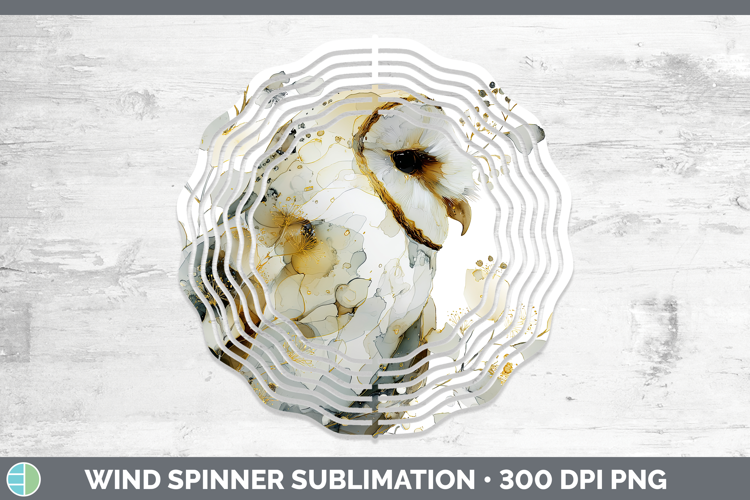Owl Best Sellers 01 Alcohol Ink Wind Spinner Sublimation Des