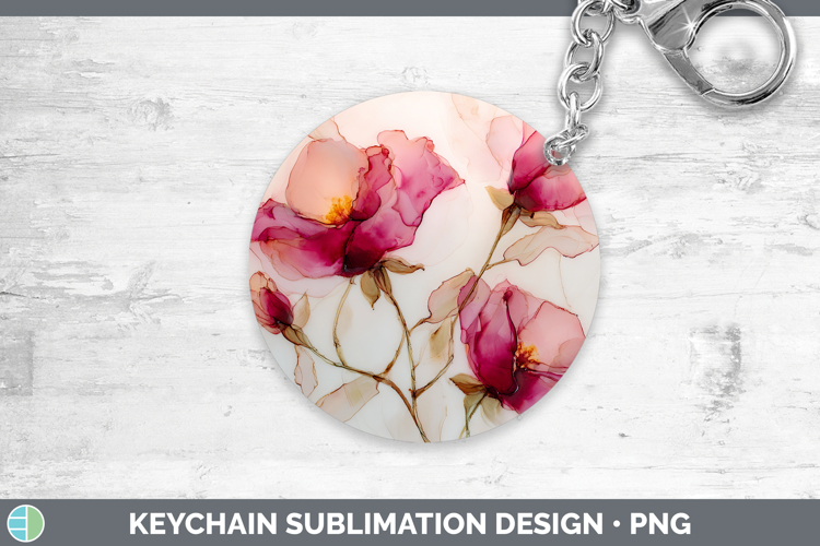 Rose Best Sellers 01 Alcohol Ink Keychain Sublimation Design