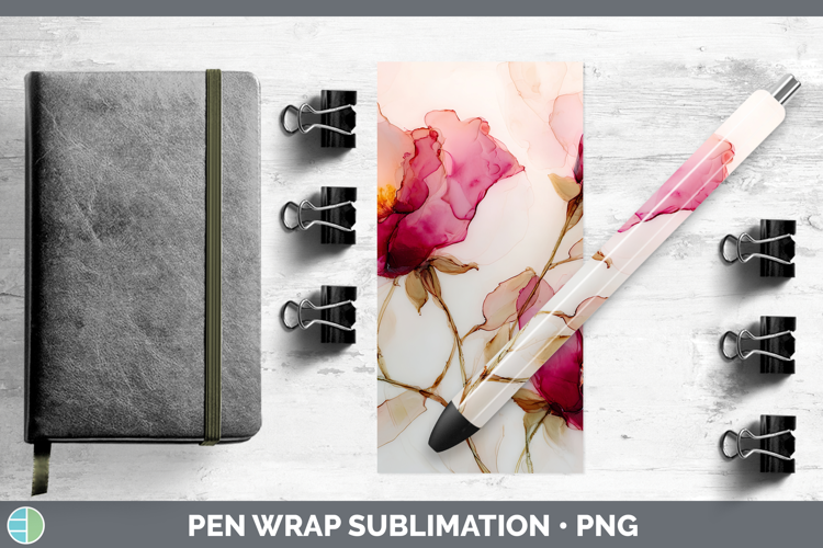 Rose Best Sellers 01 Alcohol Ink Pen Wrap Sublimation Design