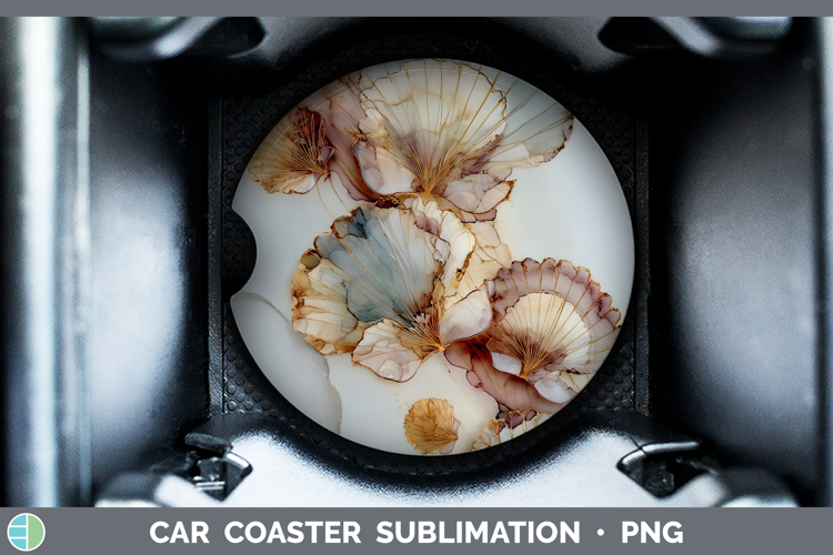 Seashell Best Sellers 01 Alcohol Ink Car Coaster Sublimation