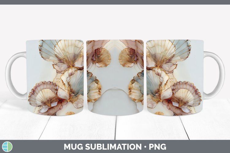 Seashell Best Sellers 01 Alcohol Ink Mug Wrap Sublimation De