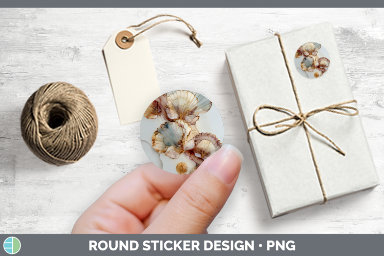 Seashell Best Sellers 01 Alcohol Ink Stickers Design