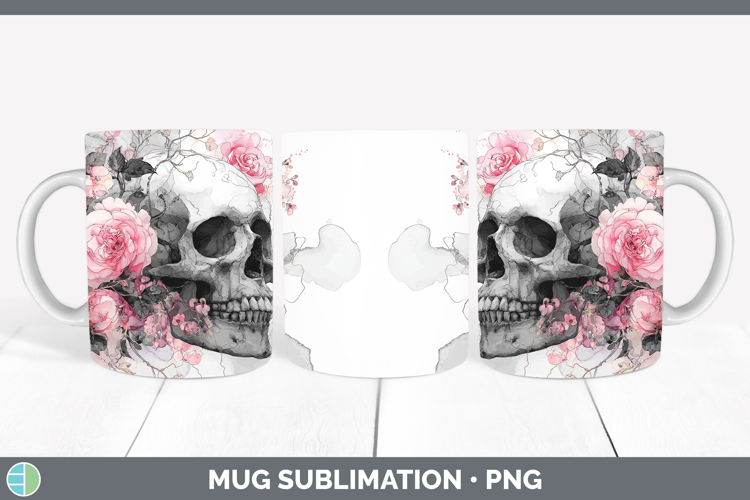 Sugar Skull Best Sellers 01 Alcohol Ink Mug Wrap Sublimation