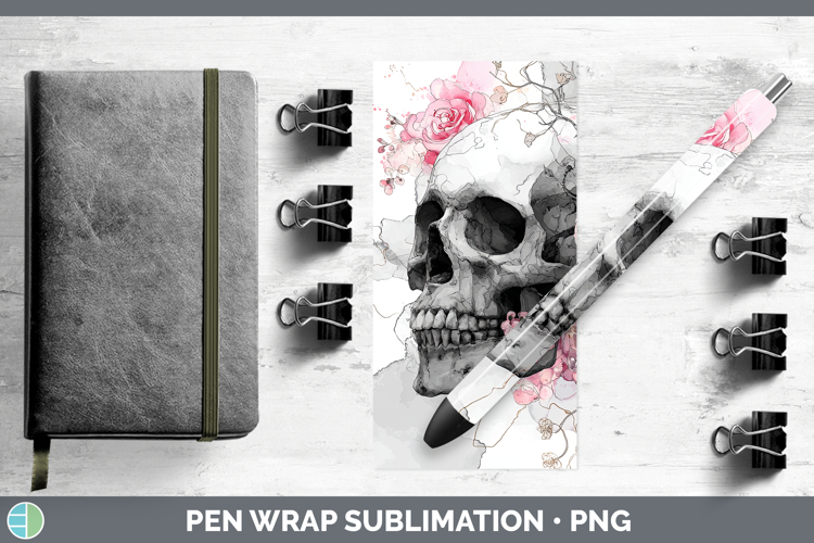 Sugar Skull Best Sellers 01 Alcohol Ink Pen Wrap Sublimation