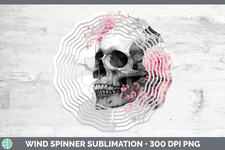 Sugar Skull Best Sellers 01 Alcohol Ink Wind Spinner Sublima