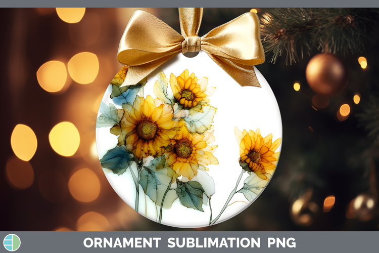 Sunflower Best Sellers 01 Alcohol Ink Ornament Sublimation D