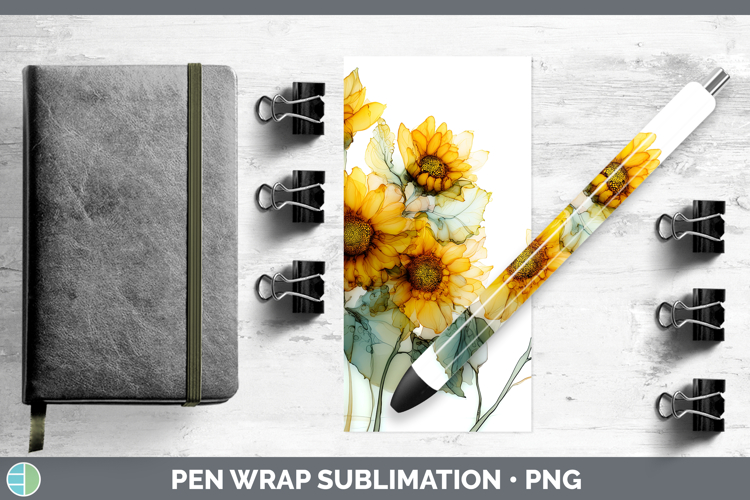 Sunflower Best Sellers 01 Alcohol Ink Pen Wrap Sublimation D