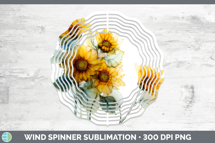 Sunflower Best Sellers 01 Alcohol Ink Wind Spinner Sublimati