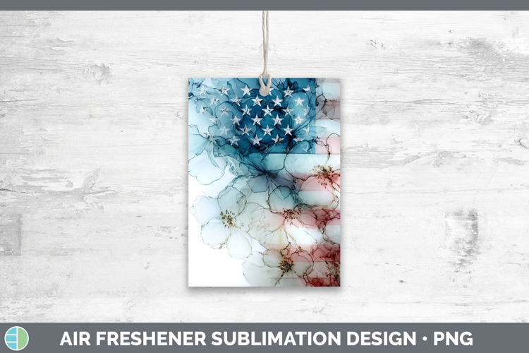 USA Flag Best Sellers 01 Alcohol Ink Air Freshener Sublimati