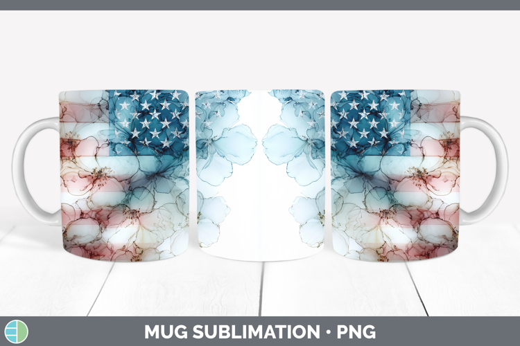 USA Flag Best Sellers 01 Alcohol Ink Mug Wrap Sublimation De