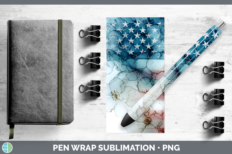 USA Flag Best Sellers 01 Alcohol Ink Pen Wrap Sublimation De