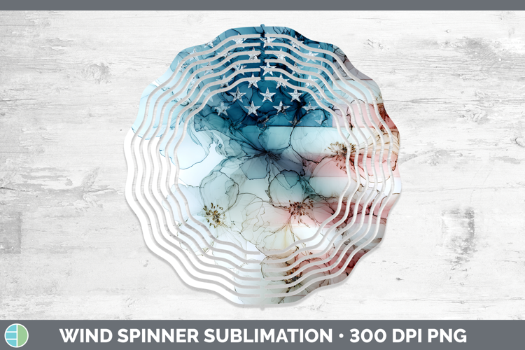USA Flag Best Sellers 01 Alcohol Ink Wind Spinner Sublimatio