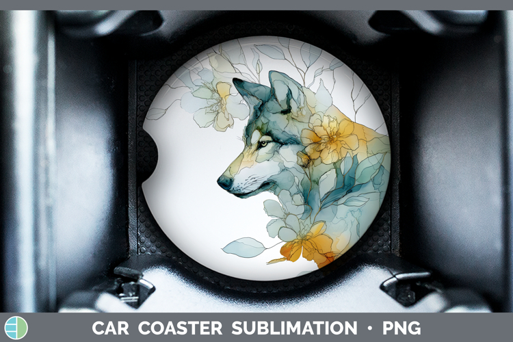 Wolf Best Sellers 01 Alcohol Ink Car Coaster Sublimation Des