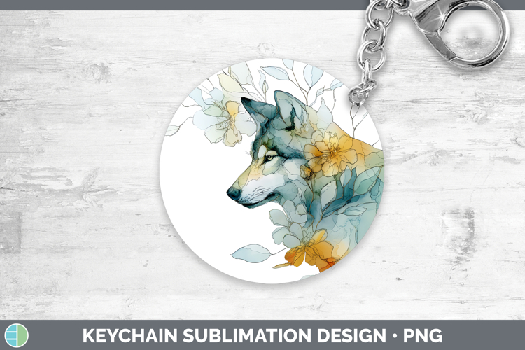Wolf Best Sellers 01 Alcohol Ink Keychain Sublimation Design