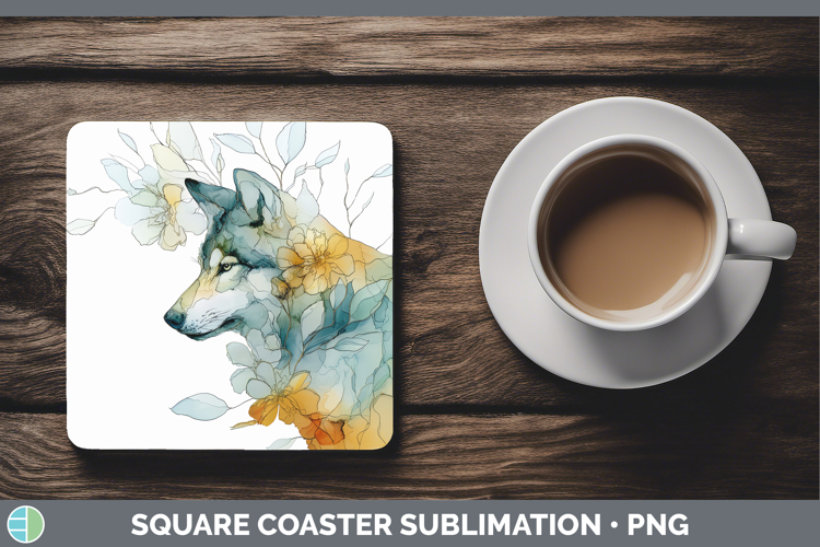 Wolf Best Sellers 01 Alcohol Ink Square Coaster Sublimation