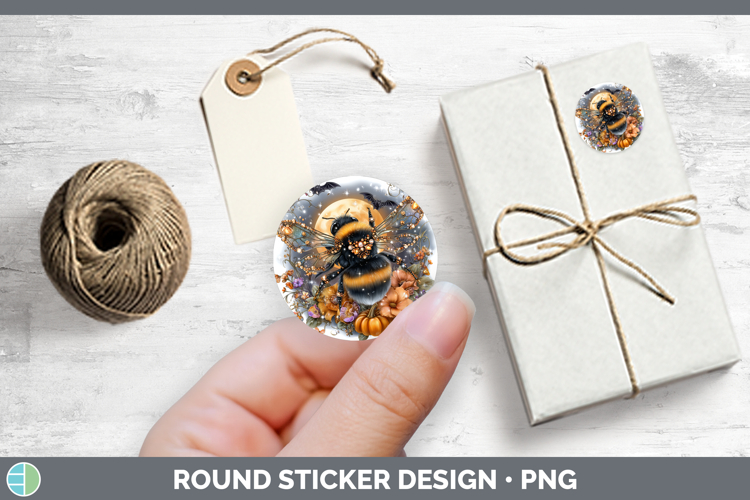 Best Sellers 01 Cute Halloween Bee Stickers | Round Labels D
