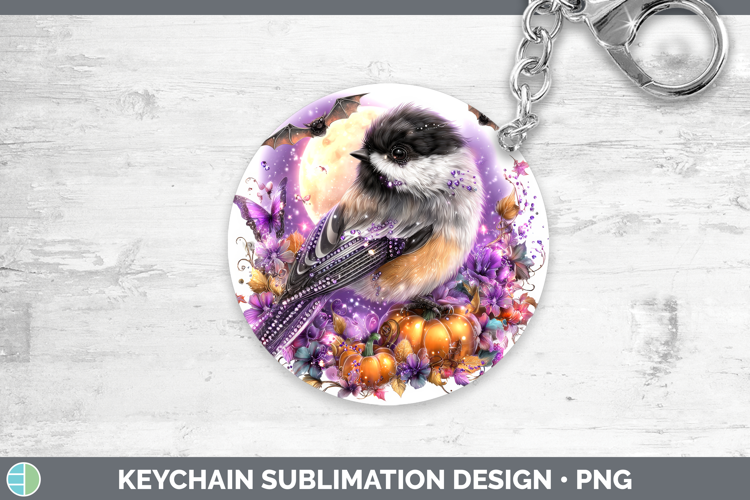 Best Sellers 01 Cute Halloween Chickadee Keychain Sublimatio