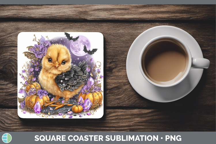 Best Sellers 01 Cute Halloween Chicken Square Coaster Sublim