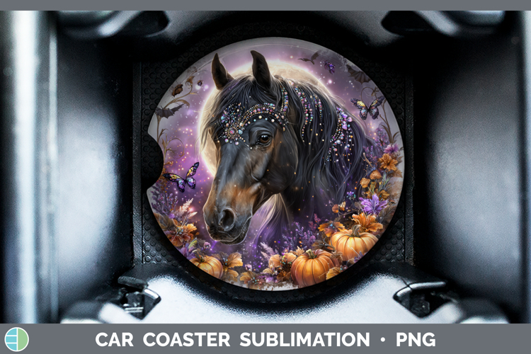 Best Sellers 01 Cute Halloween Horse Car Coaster Sublimation