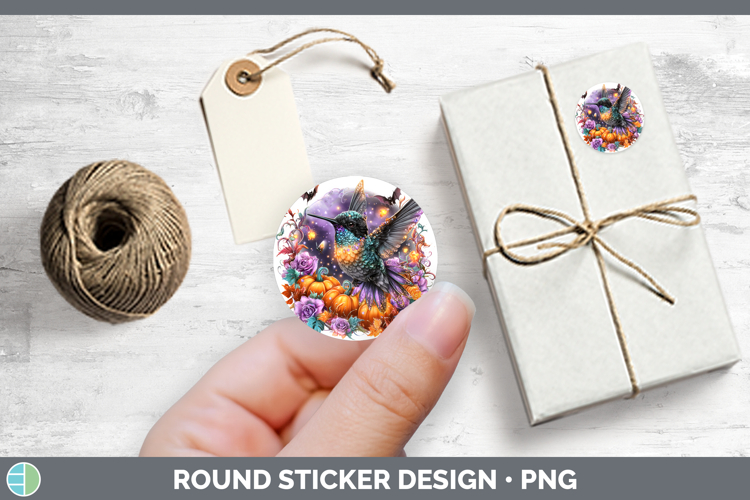 Best Sellers 01 Cute Halloween Hummingbird Stickers | Round