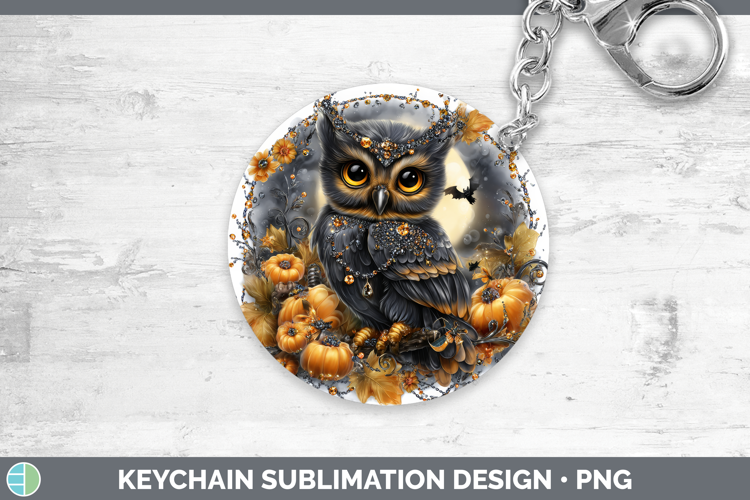 Best Sellers 01 Cute Halloween Owl Keychain Sublimation Keyr