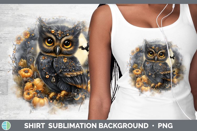 Best Sellers 01 Cute Halloween Owl Shirt Sublimation Backgro