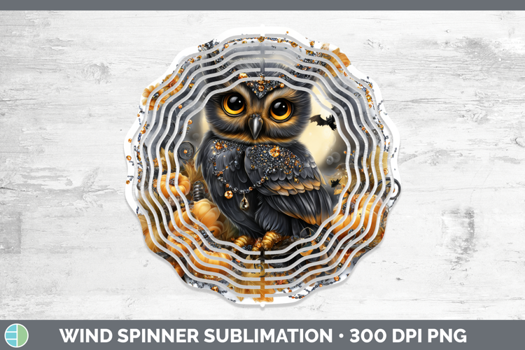 Best Sellers 01 Cute Halloween Owl Wind Spinner Sublimation