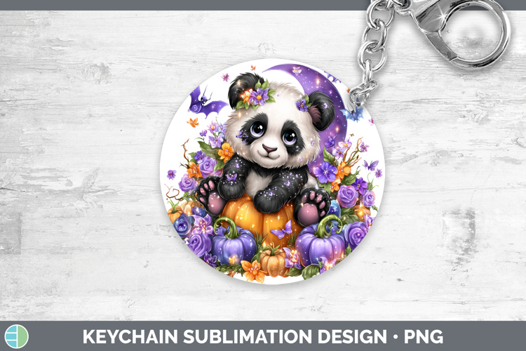 Best Sellers 01 Cute Halloween Panda Keychain Sublimation Ke