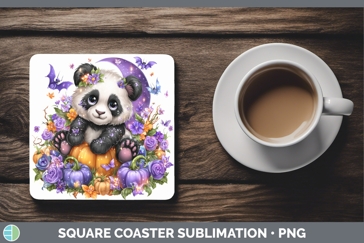 Best Sellers 01 Cute Halloween Panda Square Coaster Sublimat