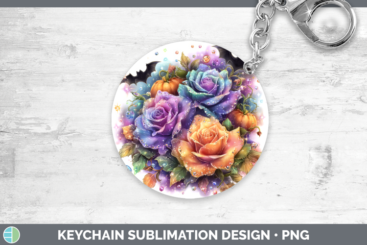 Best Sellers 01 Cute Halloween Rose Keychain Sublimation Key