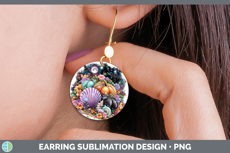 Best Sellers 01 Cute Halloween Seashell Round Earrings Subli