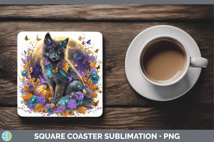 Best Sellers 01 Cute Halloween Wolf Square Coaster Sublimati