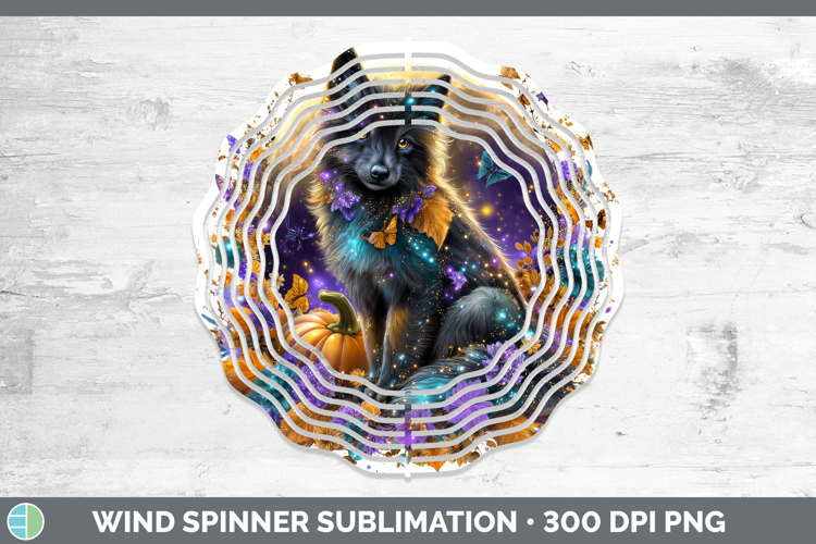 Best Sellers 01 Cute Halloween Wolf Wind Spinner Sublimation