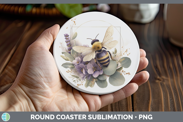 Bee Best Sellers 01 Lavender and Eucalyptus Round Coaster Su