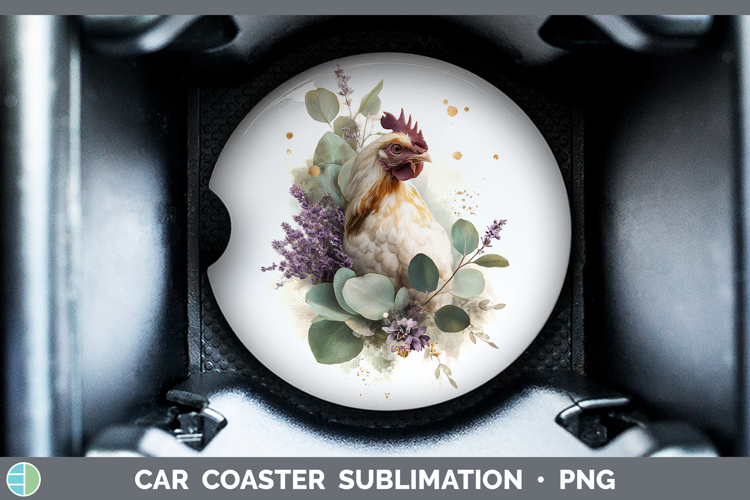 Chicken Best Sellers 01 Lavender and Eucalyptus Car Coaster