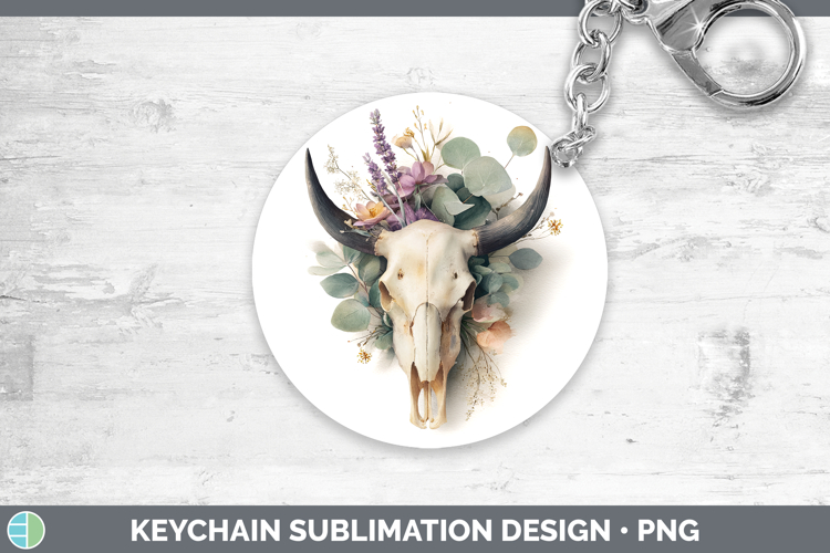 Cow Skull Best Sellers 01 Lavender and Eucalyptus Keychain S