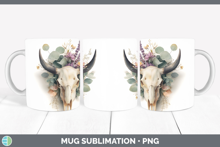 Cow Skull Best Sellers 01 Lavender and Eucalyptus Mug Wrap S