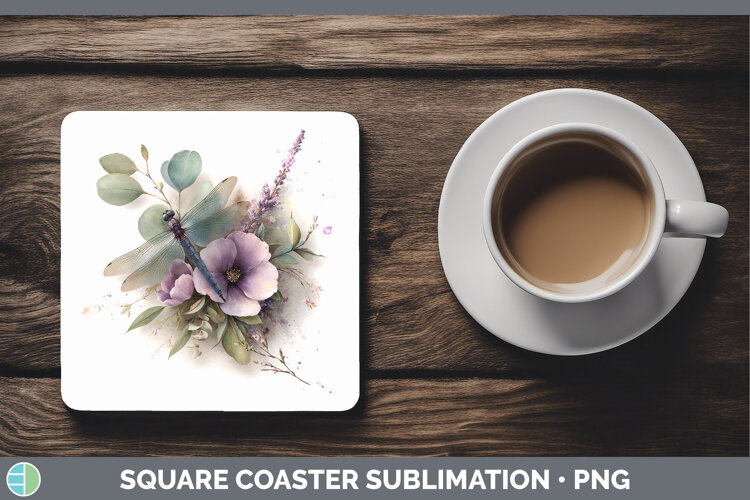 GorgeousBest Sellers 01 Lavender and Eucalyptus Square Coaster design.
